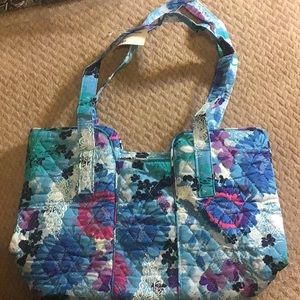 Quilted multi paisley tote. 10 x 16 x 5